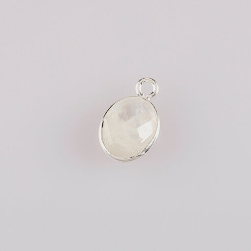 Moonstone 12 x 10mm / 5 pieces / silver