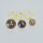 Smoky Quartz Pendant 12mm / 3 pieces / gold