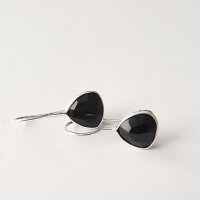 Halbedelstein Ohrhänger Onyx / 1 Paar / silber