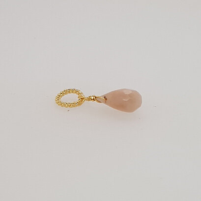 Semi Precious Gemstone drop  pink Opal / 5g / approx. 13 pieces / gold