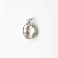 Smoky quartz 18 x 13mm / 3 pieces / silver