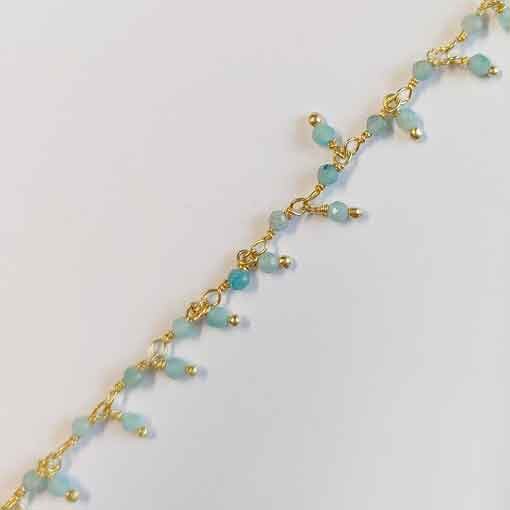 Silver Chain Amazonite / 2,7mm / 1cm / gold