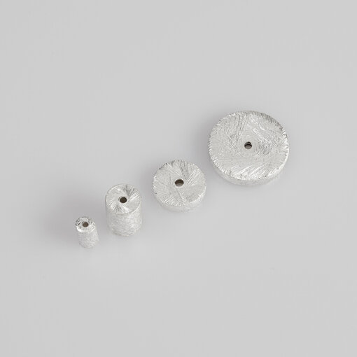 Barrel Bead 12 x 10mm / approx. 5g / 2 pieces / silver
