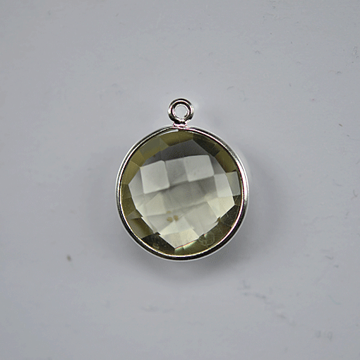 green Amethyste 16mm / 1 piece / silver