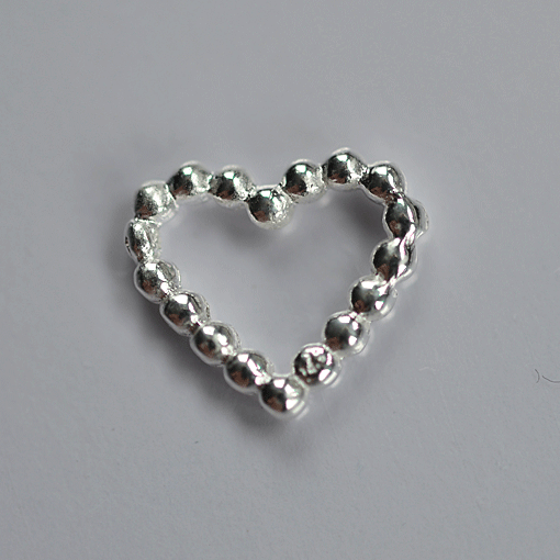 Heart Link 13 x 11mm / 5 pieces / silver
