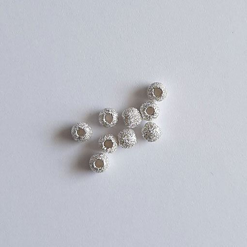 Bead with Stardust Finish 4mm / 10g / approx. 99 pieces / silver