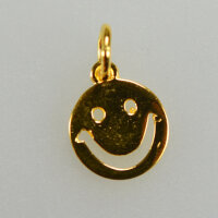 Smiley 8mm / 3 Stück / gold