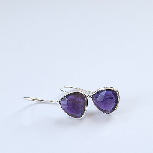 Halbedelstein Ohrhänger Amethyst / 1 Paar / silber