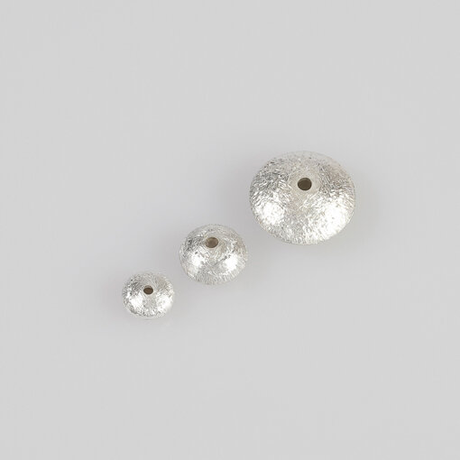 Linse, gebürstet 10mm / 10g / ca. 11 Stück / silber