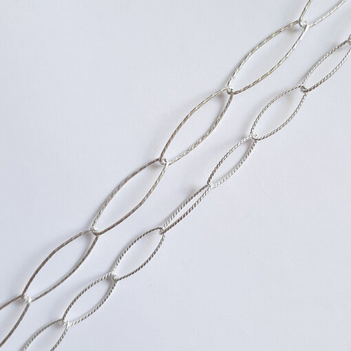 Silberkette 18 x 6mm / 1cm / silber