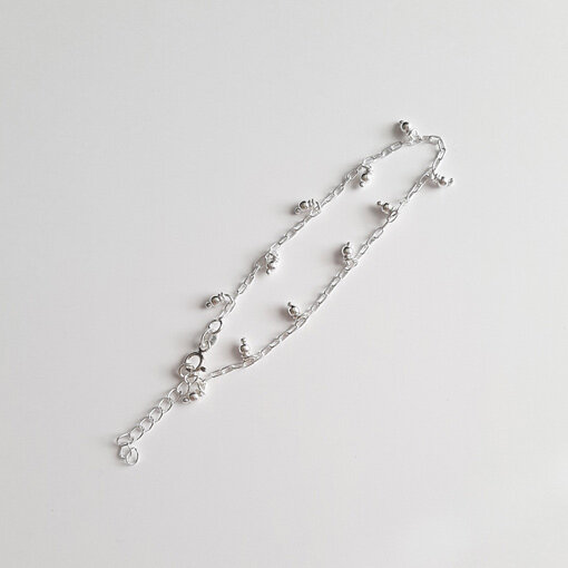 Fusskette 22+5cm / 1 Stück / silber