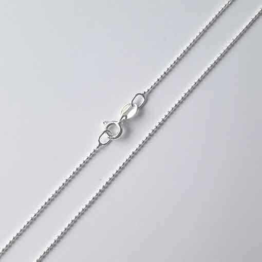 Silver ball Chain, faceted 45cm / 1,0mm / 1 piece /  silver