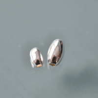 Oval Bead, Shiny 6,5 x 4mm / 10g / approx. 52 pieces / silver