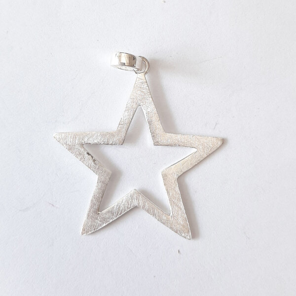 Open Star Pendant 40mm / 1 piece / silver