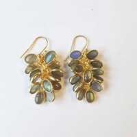 Halbedelstein Ohrhänger lila Amethyst / 1 Paar / gold