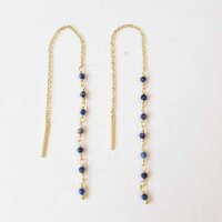 Halbedelstein Ohrhänger Lapis / 1 Paar / gold