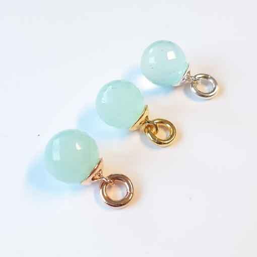 Aqua Chalcedon Pendant 12mm / 1 piece / silver