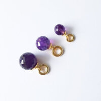 Amethyst, lila 12mm / 1 Stück / gold