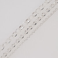 Silver Rolo Chain, faceted 45cm / 2,5mm / 1 piece / silver