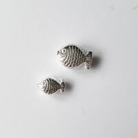Fish Bead 14 x 9mm / 5 pieces / silver