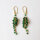 Semi Precious Stone Earrings Green Onyx / 1 pair / gold