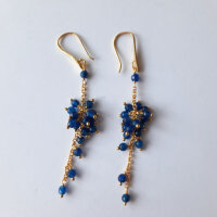Halbedelstein Ohrhänger Lapis / 1 Paar / gold