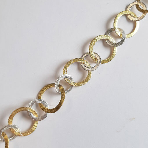 Silberkette 14mm / 1cm / bicolor