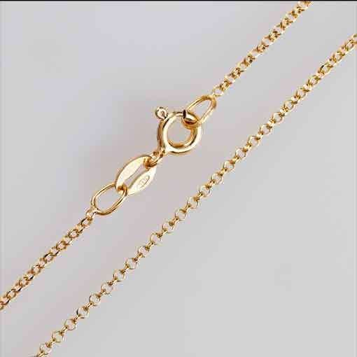 Silver Rolo Chain, faceted, gold 100cm / 2,2mm / 1 piece / gold