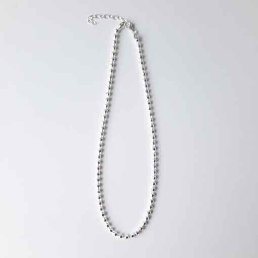 Kugelkette diamantiert 4mm / 42+5cm / 1 Stück / silber