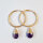 Halbedelstein Creole lila Amethyst  1 Paar / 23mm / gold