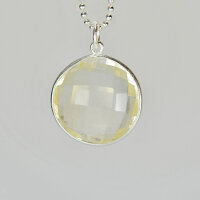 Semi Precious Gemstone Pendant, round Citrine / 12mm / 5...