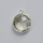 Halbedelstein Anhänger rund grüner Amethyst / 16mm / 1 Stück / silber
