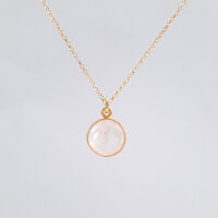 Rosenquarz 20mm / 1 Stück / gold