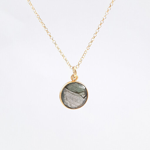 Labradorit 12mm / 3 Stück / gold