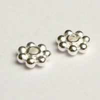 Blümchen, hell 5mm / 5g / ca. 28 Stück / silber