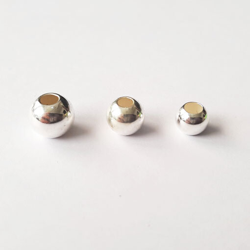 Bead, Shiny 2,5mm / 10g / approx. 280 pieces / silver