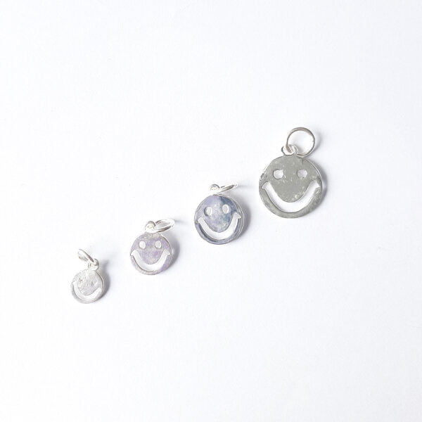Smiley 8mm / 5 Stück / silber
