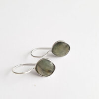 Halbedelstein Ohrhänger Labradorit / 1 Paar / silber