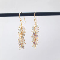 Semi Precious Stone Earring Floride / 1 pair / gold