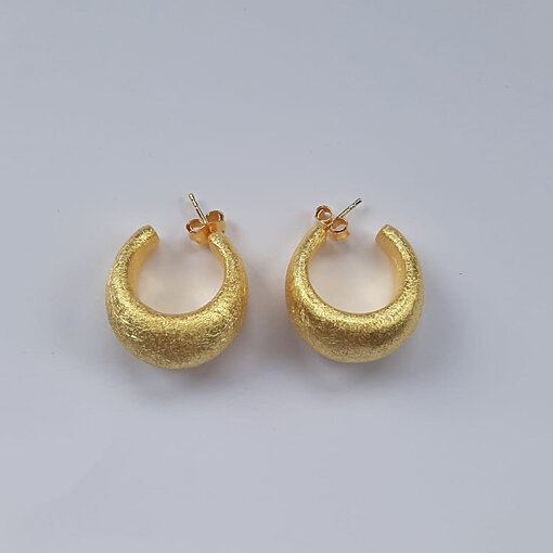 Creole 25 x 15mm / 1 pair / gold brushed