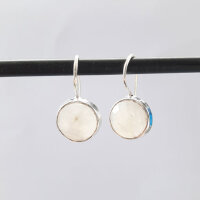 Semi Precious Stone Earrings Moonstone / 1 pair / silver