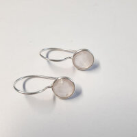 Halbedelstein Ohrhänger Rosenquarz / 1 Paar / silber