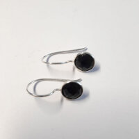 Halbedelstein Ohrhänger Onyx / 1 Paar / silber