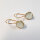 Semi Precious Stone Earrings Phrenite / 1 pair / gold