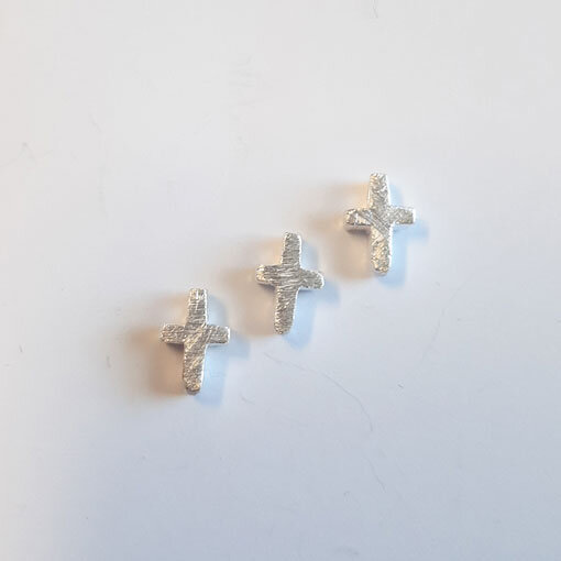 Kreuz 9 x 6mm / 5 Stück / silber