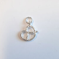 Brezel 13 x 11mm / 3 Stück / silber