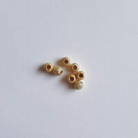 Kugel, diamantiert 3mm / 10g / ca. 185 Stück / gold