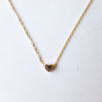 Silver Chain with Heart Bead 40+4cm / 1 piece / gold