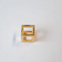 Cube Bead, gold plated