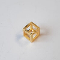 Cube Bead, gold plated